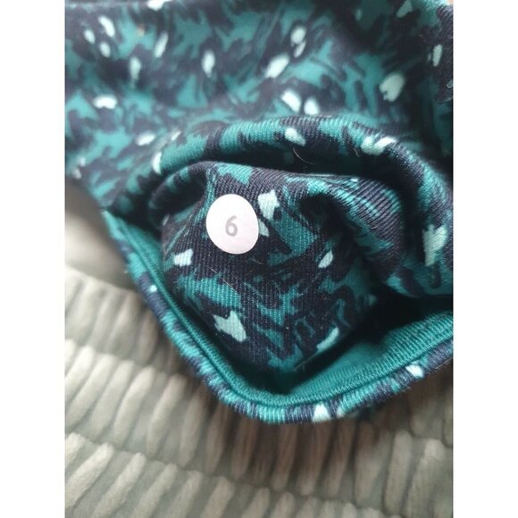 LULULEMON Wunder Under Stirrup Leggings Size 6 Green and Black Rouched Leg - Picture 7 of 7